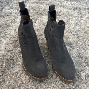 Blondo Dark Gray Suede Ankle Booties